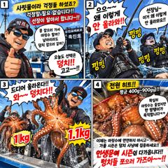 랜딩할 때마다 낑낑ㅋ 문어가 확실히 굵어졌다! | 삼천포문어 삼천포박프로 흑진호